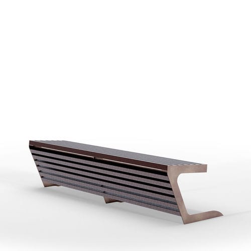 现代风格公共长椅 - WOODY seat RECY - THE ITALIAN LAB SRL - 钢 / 不锈钢 / 再生塑料