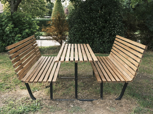 现代风格野餐桌 - URBAN M/ URBAN L - THE ITALIAN LAB SRL - 异国木材 / WPC / 镀锌钢桌脚