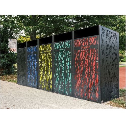 公共垃圾桶 - COVER BIN LINES - THE ITALIAN LAB SRL - 垃圾分类 / 镀锌钢板 / 带盖