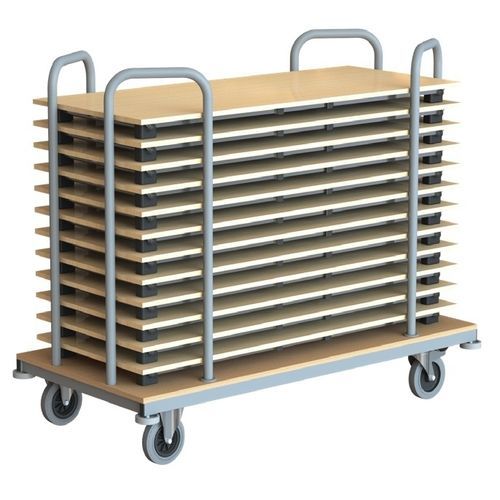 桌子推车 - HORIZONTAL PREMIUM - Mott Mobile Systeme GmbH &Co. KG - 商用 / 铝制 / 热喷漆钢