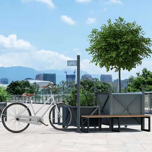 落地式自行车架 - Urbana Set 3  - Terra Group - 带花坛 / 公共空间 / 用于城市