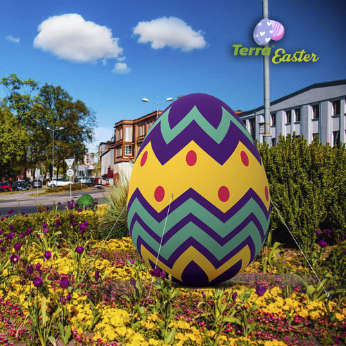 复活节装饰雕塑 - Printed inflatable Easter egg 2 - Terra Group - 聚酯 / 户外 / 落地式