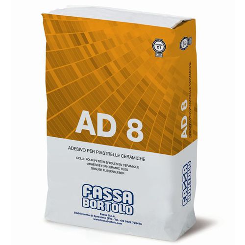 固结砂浆胶合剂 - AD 8 - Fassa Bortolo - 用于瓷砖 / 用于防水面层 / 用于混凝土