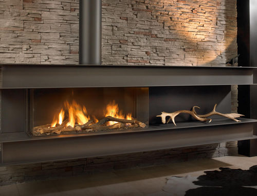 燃气壁炉 - SENO - Modus Fireplaces - 嵌入式 / 单面 / 炉膛封闭式