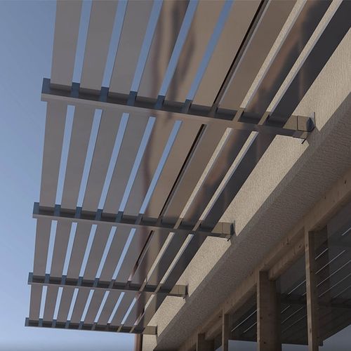 铝制建筑遮阳板 - FLY LINE - MAPIER GROUP S.R.L. - 用于外墙 / 卧式 / 电动
