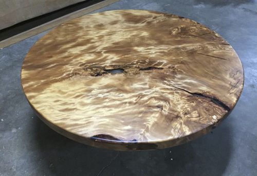 现代风格餐桌 - KAURI - Unik - 不锈钢 / 硅化木 / 圆形