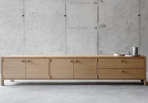 现代风格餐边柜 - MAIA - Fioroni Design - 栎木 / 带抽屉 / 平开门式