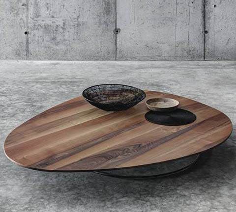 现代风格茶几 - SOGLIO - Fioroni Design - 胡桃木 / 栗木 / 钢座桌脚