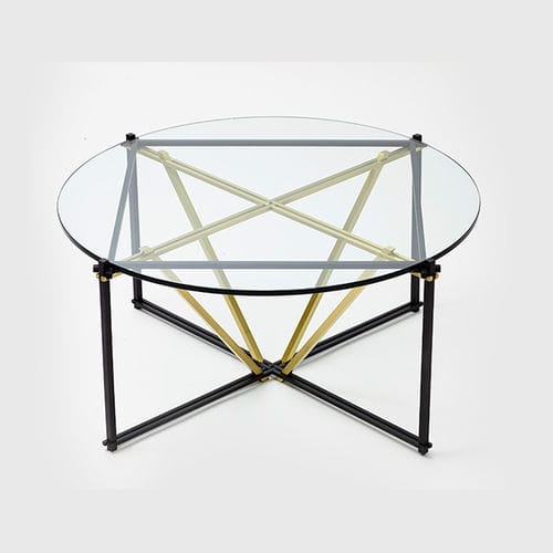 现代风格茶几 - TENSEGRITY - Gabriel Scott - 淬火玻璃 / 钢 / 圆形