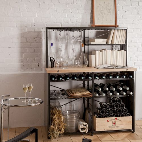 独立式葡萄酒柜 - L’Atelier du Vin - 喷漆钢 / 硬木