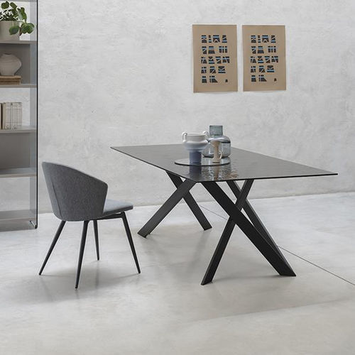现代风格桌 - VERTIGO - pezzani home collection - 玻璃 / 大理石 / 钢座桌脚