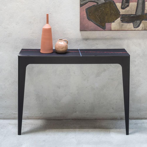 现代风格玄关桌 - BRIDGE - pezzani home collection - 淬火玻璃 / 钢板桌脚 / 长方形