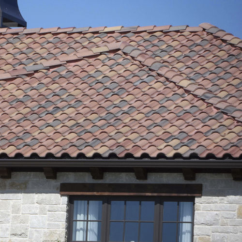插接式瓦 - MEDITERRANEAN : CAT'S EYE - Crown Roof Tiles - 混凝土 / 红色