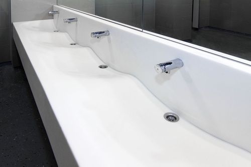 台上盆 - WAVE 200 BASIN THROUGH - AMOS DESIGN - Corian®可丽耐 / 多头 / 转角