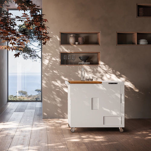紧凑型小型厨房 - MINIKITCHEN - Boffi - Corian®可丽耐 / 木质 / 带有灶台