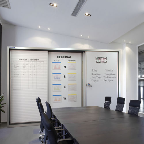多头白板 - TRACKWALL—Sliding Whiteboard Panels - Magnatag Visible Systems - 磁性 / 可擦除 / 壁挂