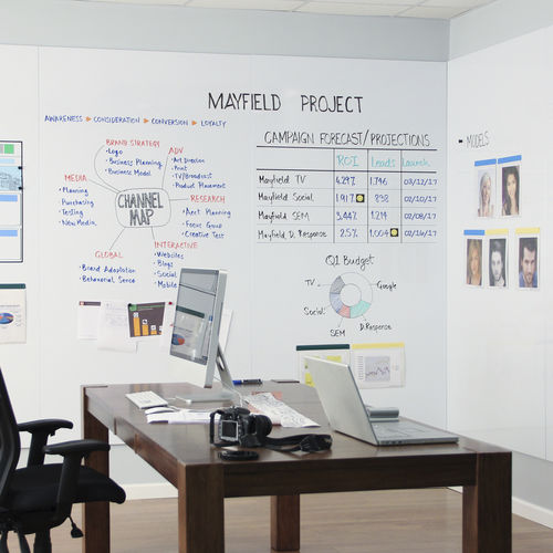 磁性白板 - WHITEWALLS—Whiteboard Panels - Magnatag Visible Systems - 可擦除 / 壁挂 / 大尺寸