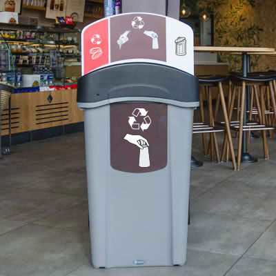 公共垃圾桶 - ECO NEXUS&reg; CUP RECYCLING STATION - Glasdon Group Limited - 垃圾分类 / 再生塑料 / 带盖