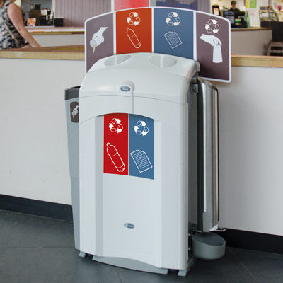 公共垃圾桶 - NEXUS® 100 DUO RECYCLING STATION - Glasdon Group Limited - 垃圾分类 / 再生塑料 / 带盖