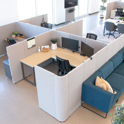 落地式办公室隔板 - QUICKFLEX CUBES™ - VARIDESK - 毛毡 / 可调节 / 防护