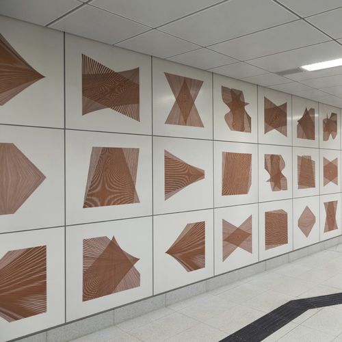 陶瓷墙面材料 - STATION WEHRHAHNLINIE DUESSELDORF, GERMANY - m&r Manufaktur GmbH - 用于室内 / 用于室外 / 布艺