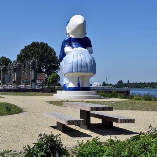 现代风格野餐桌 - MODULO II  - CROSO FRANCE - 异国木材 / 镀锌钢桌脚 / 长方形