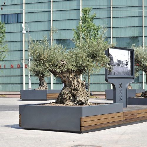 异国木材花坛 - TREE - CROSO FRANCE - 电镀钢 / 长方形 / 现代风格