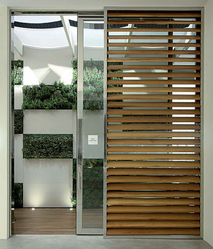 木质建筑遮阳板 - MILAN ITALY SALONE DEL MOBILE FEG - LF ITALY - 用于外墙 / 机动旋转