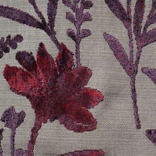 室内装饰面料 - JODRELL CLARET - Loome Fabrics - 用于窗帘 / 花朵图案 / 聚酯