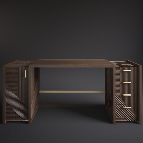 现代风格办公桌 - HAMPTON  - Rossato Srl - 栎木 / 金属 / 带收纳