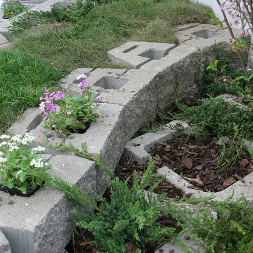 中空混凝土块 - GEOSTONE MINISHELF - KB BLOK - 用于花园围栏 / 高强度