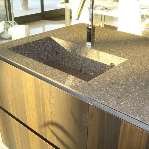石材厨房台面 - FUSION SINK - EURO PORFIDI - 商用 / 厨房