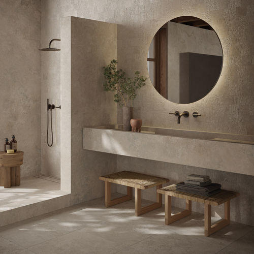 钙华瓷砖 - TIBUR - KRONOS CERAMICHE - 哑光 / 结构 / 室内
