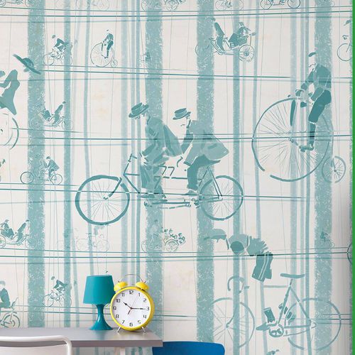 现代风格墙纸 - BICYCLE - Wallpepper - 纤维素纤维 / 天然纤维 / 图案