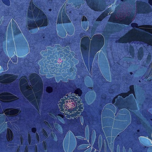 现代风格墙纸 - WATERCOLOR AND NATURE IN BLUE  - Wallpepper - 动物图案 / 蓝色 / 印花