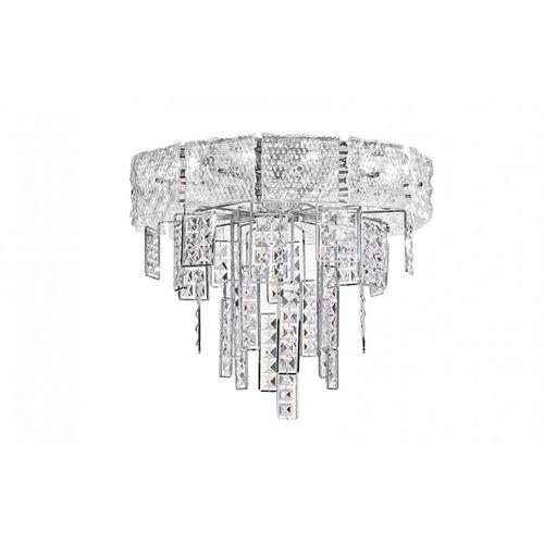 现代风格枝形吊灯 - SJ2179 CRYSTALLINE FLUSH - Alan Mizrahi Lighting - 水晶 / 金属 / 10灯泡