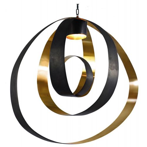 吊灯 - KA1857 RIBBON ROUND - Alan Mizrahi Lighting - 黄铜 / 现代风格 / 有线