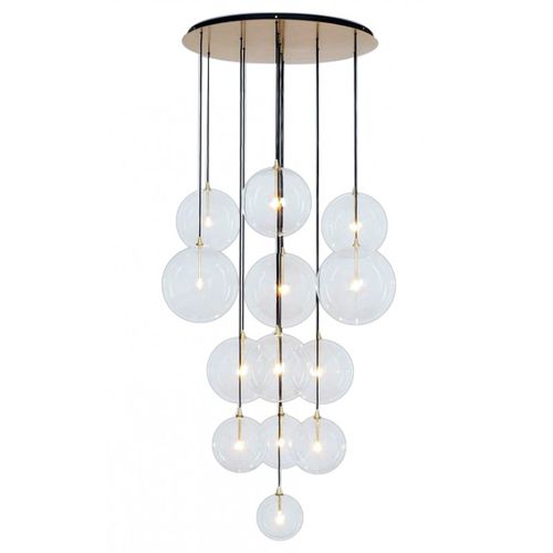 现代风格枝形吊灯 - IQ8012 BILLIE CLUSTER - Alan Mizrahi Lighting - 玻璃 / 金属 / 13灯泡