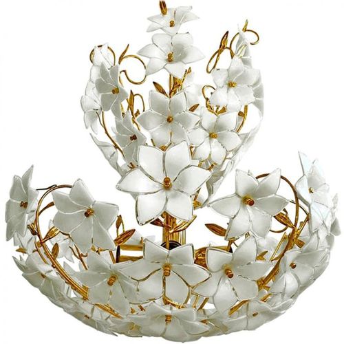现代风格枝形吊灯 - IQ2063 MONUMENTAL FLOWER - Alan Mizrahi Lighting - 穆拉诺玻璃 / 黄铜 / 5灯泡
