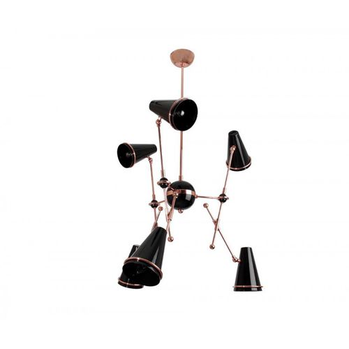 复古风格枝形吊灯 - IQ8070 TOPHANE SUSPENSION - Alan Mizrahi Lighting - 金属 / 6灯泡 / 商用