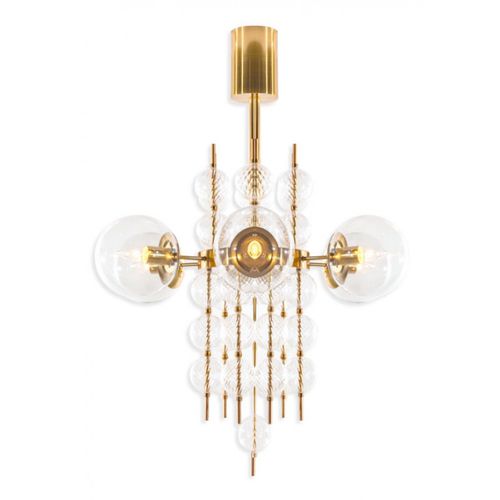 现代风格枝形吊灯 - IQ8449 MADISON - Alan Mizrahi Lighting - 玻璃 / 金属 / 商用