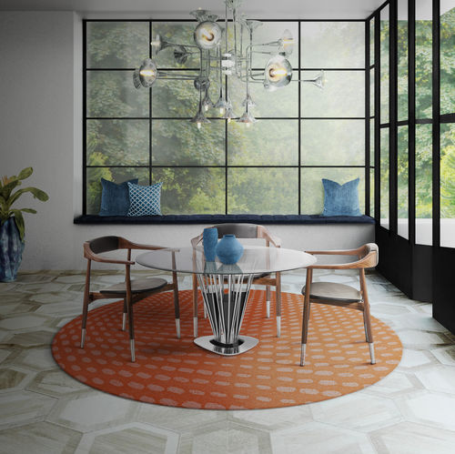 现代风格地毯 - COPPOLA - Essential Home - 图案 / tencel® 材质 / 圆形
