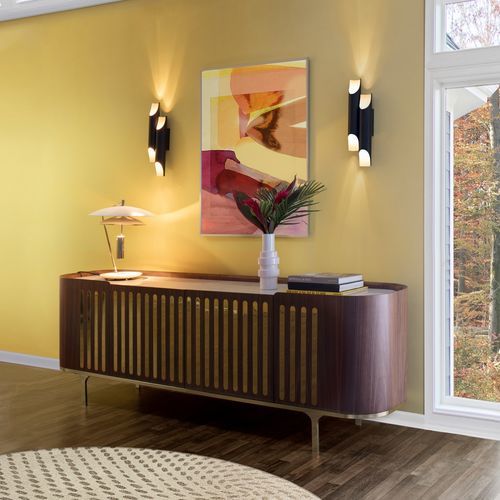 现代餐边柜 - ANTHONY - Essential Home - 抛光黄铜 / 胡桃木 / 栎木