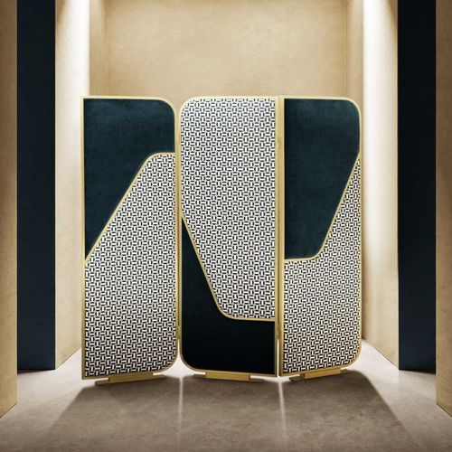 现代风格屏风 - GIULIETTA  - Essential Home - 黄铜 / 磨砂黄铜 / 布料