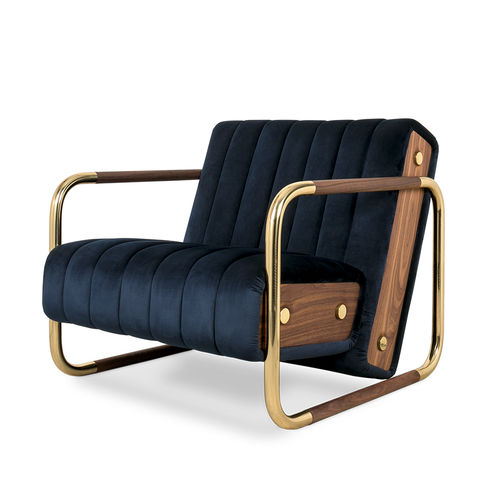 现代风格扶手椅 - MINELLI - Essential Home - 布料 / 胡桃木 / 可定制