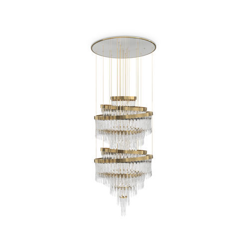 现代风格枝形吊灯 - BABEL XL - LUXXU MODERN DESIGN & LIVING - 水晶 / 镀金黄铜 / 商用