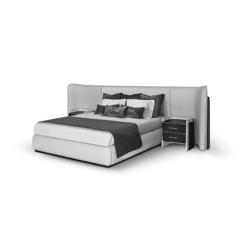 双人床 - CHARLA XL - LUXXU MODERN DESIGN & LIVING - 现代风格 / 布艺 / 带皮革床头板