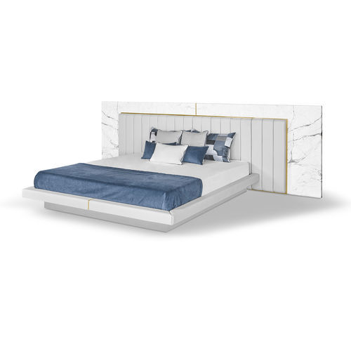 双人床 - ALGERONE - LUXXU MODERN DESIGN & LIVING - 现代风格 / 布艺 / 带皮革床头板