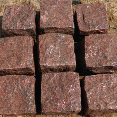 花岗岩路面砖 - RED COBBLESTONE - Asian Stones - 可行车 / 人行道 / 用于公共空间