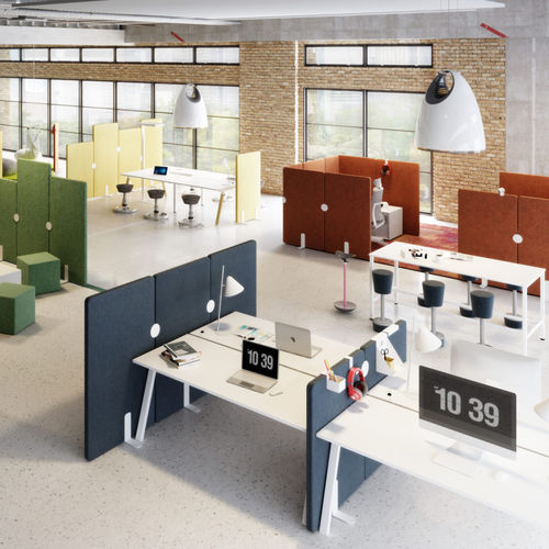 落地式办公室隔板 - SONIQ - Mikomax Smart Office - 布料 / 可调节 / 带轮